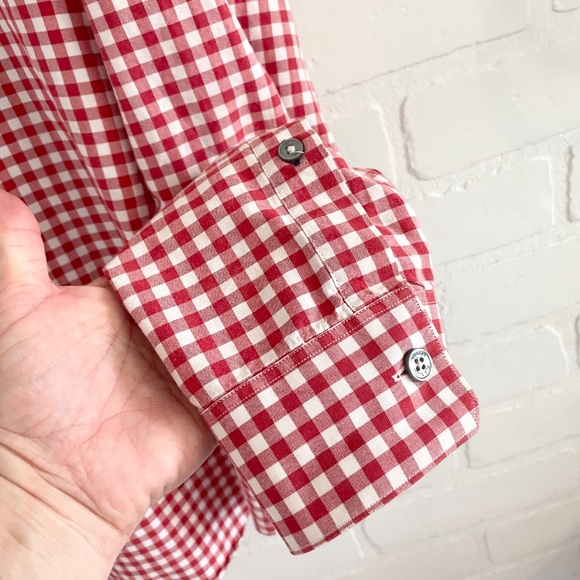 Paul Smith Byard Button down Shirt Red white Gingham Picnic Cotton Designer Sz L - Picture 5 of 14